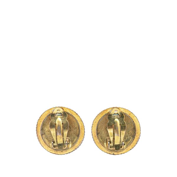 Pre-owned Chanel Gold Plated CC Rope Clip On Earrings Gold