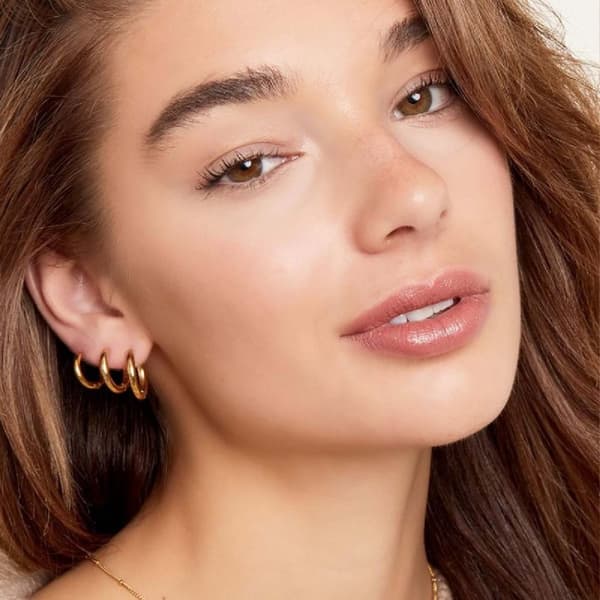 Creoler Simple Hoops Örhängen i Rostfritt Stål Guld XL