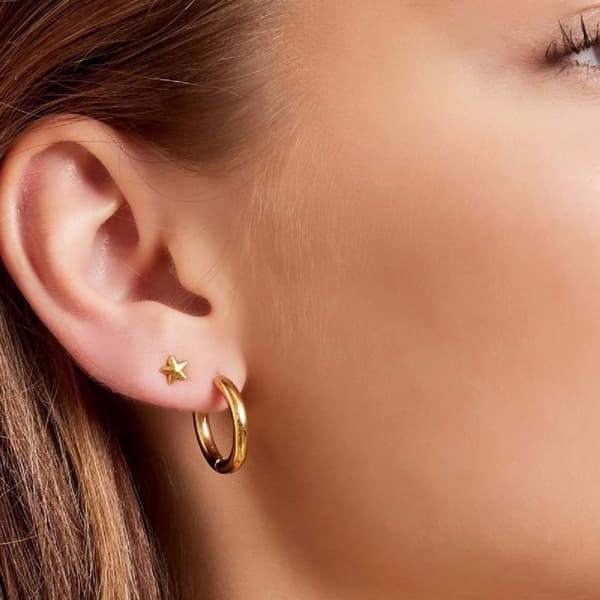 Creoler Simple Hoops Örhängen i Rostfritt Stål Guld XL