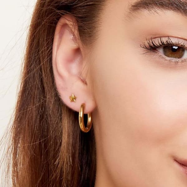 Creoler Simple Hoops Örhängen i Rostfritt Stål Guld XL