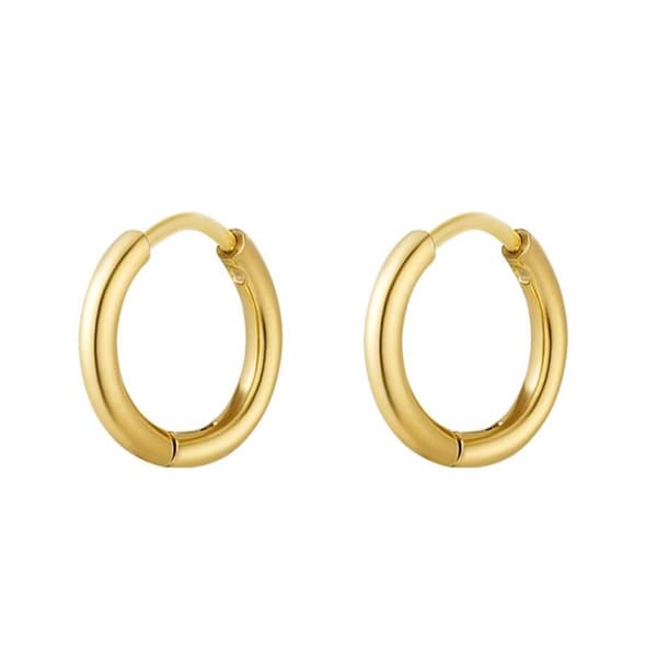 Creoler Simple Hoops Örhängen i Rostfritt Stål Guld XS