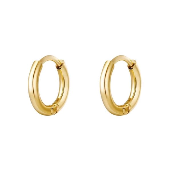 Creoler Simple Hoops Örhängen i Rostfritt Stål Guld XXS