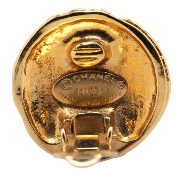 Pre-owned Chanel Gold Plated CC Clip On Earrings Gold