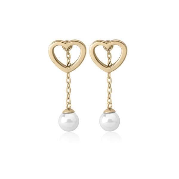 Örhängen - MAJORICA - Hjärta Guld-Silver - Argent 925 - 4mm - 13g