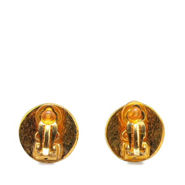 Pre-owned Chanel Gold Plated CC Clip On Earrings Gold