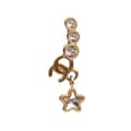 Miniatyrbilde 3 av 8: Pre-owned Chanel Gold Plated CC Crystal Star Climber Push Back Earrings Gold
