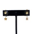 Miniatyrbilde 7 av 8: Pre-owned Chanel Gold Plated CC Crystal Star Climber Push Back Earrings Gold