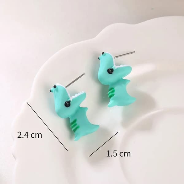 KVINDER 3D ØRERINGE DYREMODELLER BLÅ FLODHEST SMYKKER GAVE