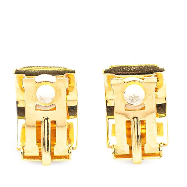 Pre-owned Hermès Enamel Cloisonne Clip On Earrings Green
