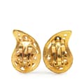 Pikkukuva 2 / 4: Pre-owned Chanel Gold Plated CC Paisley Clip On Earrings Gold
