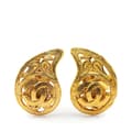 Pikkukuva 1 / 4: Pre-owned Chanel Gold Plated CC Paisley Clip On Earrings Gold
