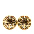 Miniatyrbild 1 av 4: Pre-owned Chanel Gold Plated Faux Pearl CC Round Clip On Earrings Gold