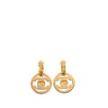 Pikkukuva 2 / 4: Pre-owned Chanel Gold Plated CC Turnlock Round Drop Clip On Earrings Gold