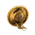 Miniatyrbillede 3 af 3: Pre-owned Chanel Gold Plated Ribbed Rhinestone Clip On Earrings Gold