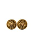 Miniatyrbillede 2 af 3: Pre-owned Chanel Gold Plated Ribbed Rhinestone Clip On Earrings Gold
