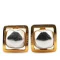 Pikkukuva 1 / 4: Pre-owned Chanel Gold Plated and Silver Square Bead Clip On Earrings Gold