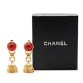 Miniatyrbild 4 av 4: Pre-owned Chanel Gold Plated Gripoix Bell Swing Clip-On Earrings Gold
