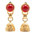 Miniatyrbild 1 av 4: Pre-owned Chanel Gold Plated Gripoix Bell Swing Clip-On Earrings Gold