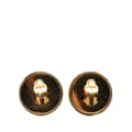 Miniatyrbild 2 av 4: Pre-owned Chanel Gold Plated CC Round Clip on Earrings Gold