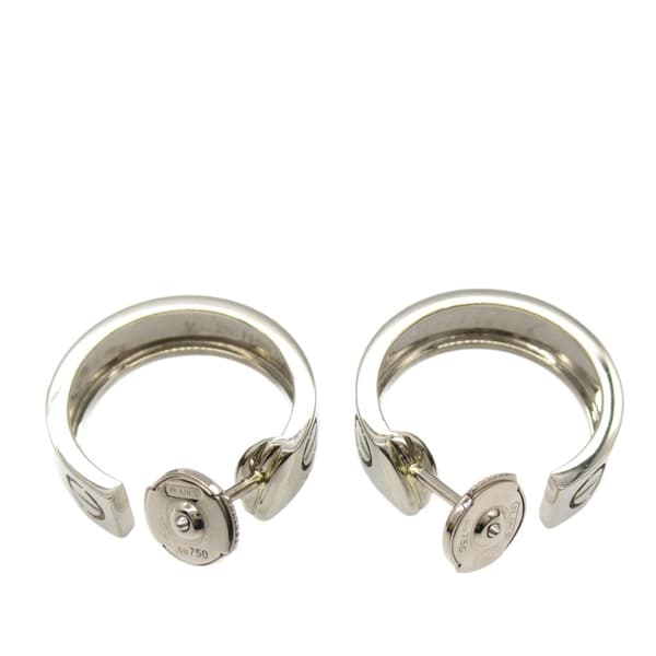 Pre-owned Cartier 18K White Gold Classic Love Hoop Earrings Silver