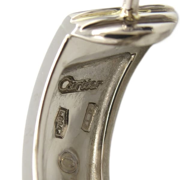 Pre-owned Cartier 18K White Gold Classic Love Hoop Earrings Silver