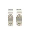 Miniatyrbild 1 av 6: Pre-owned Cartier 18K White Gold Classic Love Hoop Earrings Silver