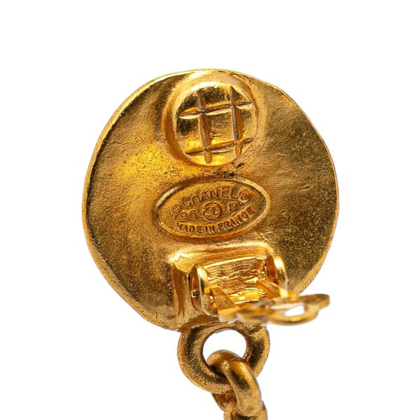Pre-owned Chanel Gold Plated CC Teardrop Clip On Earrings Gold