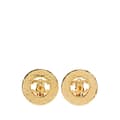 Miniatyrbilde 1 av 4: Pre-owned Chanel Gold Plated CC Round Clip On Earrings Gold
