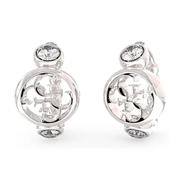Örhängen - GUESS - JUBE03373JWRHT-U - Silverfärgad - Rostfritt stål - 4G logotyp med genombrutna delar