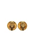 Miniatyrbild 2 av 3: Pre-owned Chanel Gold Plated CC Round Clip On Earrings Gold