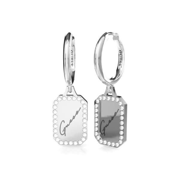 Örhänge Guess a Woman Crystal Tag JUDGE01133JWRHT-U Rostfritt stål rektangulärt hänge