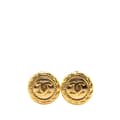 Miniatyrbilde 1 av 4: Pre-owned Chanel Gold Plated CC Round Clip On Earrings Gold