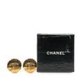 Miniatyrbilde 4 av 4: Pre-owned Chanel Gold Plated CC Round Clip On Earrings Gold