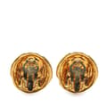 Miniatyrbilde 2 av 4: Pre-owned Chanel Gold Plated CC Round Clip On Earrings Gold