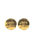 Miniatyrbilde 1 av 4: Pre-owned Chanel Gold Plated CC Round Clip On Earrings Gold