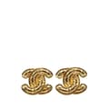 Miniatyrbilde 1 av 3: Pre-owned Chanel Gold Plated CC Quilted Clip On Earrings Gold