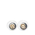 Miniatyrbild 2 av 3: Pre-owned Chanel Resin CC Button Push Back Earrings Black
