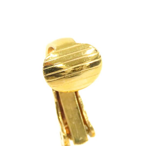 Pre-owned Chanel Gold Plated Rhinestone CC Clip On Earrings Gold