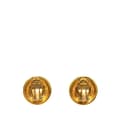 Miniatyrbillede 2 af 4: Pre-owned Chanel Gold Plated CC Quilted Round Clip on Earrings Gold