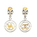 Miniatyrbild 1 av 3: Pre-owned Chanel Silver Clover CC Drop Clip on Earrings Silver