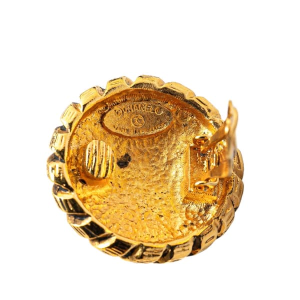 Pre-owned Chanel Gold Plated CC Clip On Earrings Gold