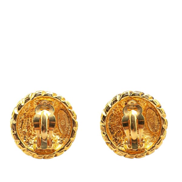 Pre-owned Chanel Gold Plated CC Clip On Earrings Gold