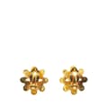 Miniatyrbild 2 av 4: Pre-owned Chanel Gold Plated CC Flower Clip On Earrings Gold