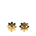 Miniatyrbild 1 av 4: Pre-owned Chanel Gold Plated CC Flower Clip On Earrings Gold