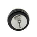 Miniatyrbild 3 av 4: Pre-owned Chanel Silver and Resin CC Button Push Back Earrings Silver