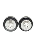 Miniatyrbild 2 av 4: Pre-owned Chanel Silver and Resin CC Button Push Back Earrings Silver