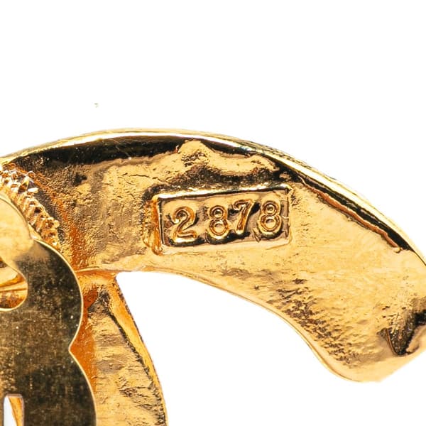 Pre-owned Chanel Gold Plated CC Woven Clip On Earrings Gold