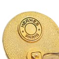 Pikkukuva 3 / 4: Pre-owned Hermès Gold Plated and Leather Bijouterie Fantaisie Clou De Selle Clip On Earrings Gold