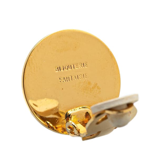 Pre-owned Hermès Gold Plated Bijouterie Fantaisie Clou De Selle Clip On Earrings Gold