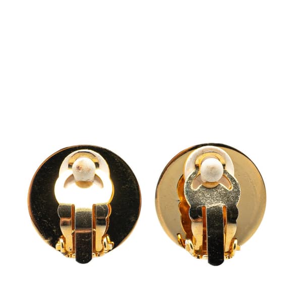 Pre-owned Hermès Gold Plated Bijouterie Fantaisie Clou De Selle Clip On Earrings Gold